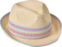 Strohhut, beige & rosa, Gr. 54/55, 1 St PUSBLU