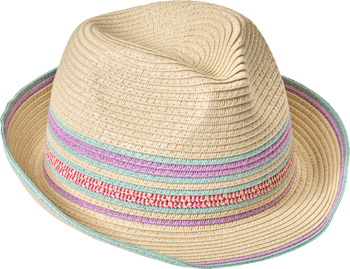 Strohhut, beige & rosa, Gr. 54/55, 1 St PUSBLU