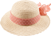 Strohhut mit Punkte-Muster, beige & rosa, Gr. 54/55, 1 St