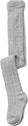 Panty van tricot met kabelpatroon, grijs, maat 110/116, 1 stuk