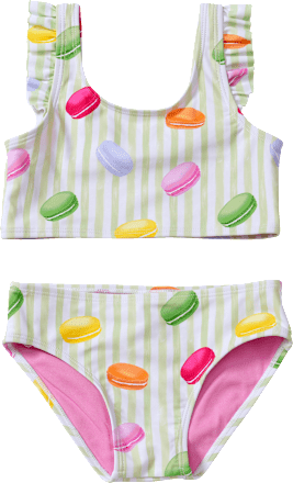 Tankini mit Macaron-Muster, grün & rosa, Gr. 110/116, 1 St