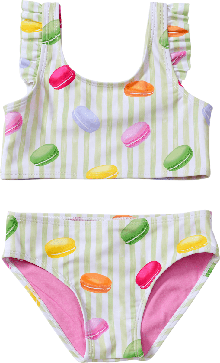 PUSBLU Tankini mit Macaron-Muster, grün & rosa, Gr. 98/104, 1 St