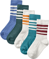 Tennissocken, weiß + blau, Gr. 31/33, 5 St
