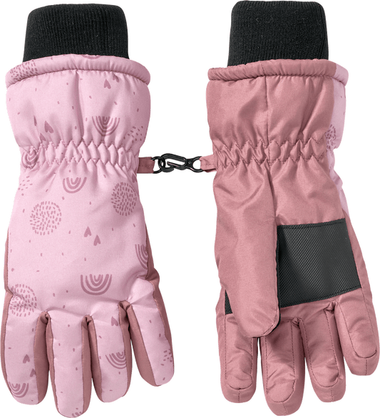 PUSBLU Gants de ski thermiques à motif arc-en-ciel, violet, taille 3, 1 p paire