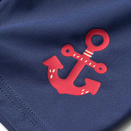 UV Badehose mit Anker-Motiv, blau & rot, Gr. 122/128, 1 St