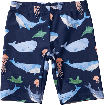 UV Badehose mit Wal-Muster, blau, Gr. 122/128, 1 St PUSBLU
