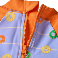 UV Badeoverall mit Donut-Muster, lila & orange, Gr. 86/92, 1 St