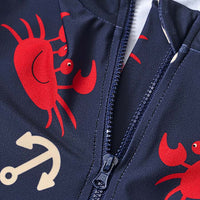 UV Badeoverall mit Krebs- & Anker-Muster, blau & rot, Gr. 98/104, 1 St PUSBLU