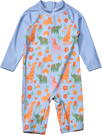 UV Badeoverall mit Safari-Muster, blau, Gr. 98/104, 1 St