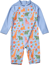 UV Badeoverall mit Safari-Muster, blau, Gr. 98/104, 1 St