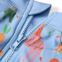 UV Badeoverall mit Safari-Muster, blau, Gr. 98/104, 1 St