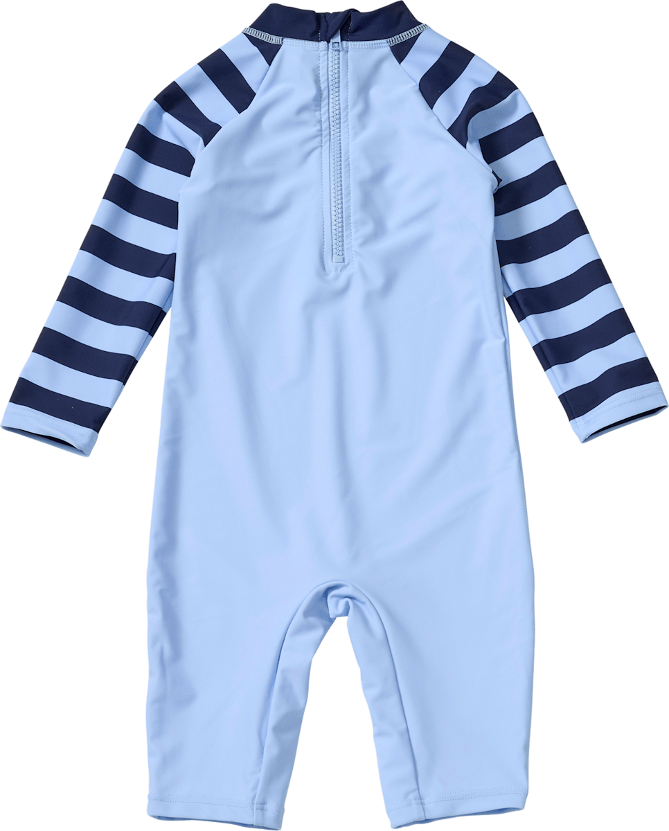 UV Badeoverall mit Streifen-Muster & Anker-Motiv, blau, Gr. 122/128, 1 St