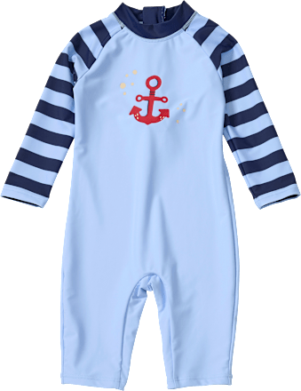 UV Badeoverall mit Streifen-Muster & Anker-Motiv, blau, Gr., 1 St