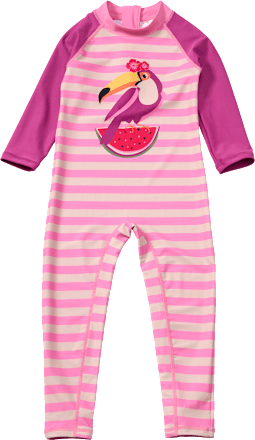 UV Badeoverall mit Tukan-Motiv, rosa, Gr. 98/104, 1 St