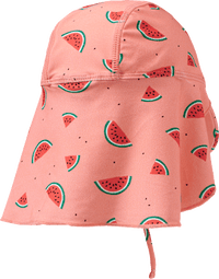 UV Mütze mit Nackenschutz & Melonen-Muster, rosa, Gr. 50/51, 1 St PUSBLU