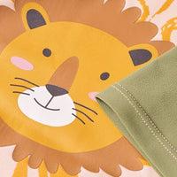 UV Shirt mit Blätter-Muster & Löwen-Applikation, grün & orange, Gr. 122/128, 1 St PUSBLU