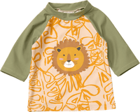 UV Shirt mit Blätter-Muster & Löwen-Applikation, grün & orange, Gr. 122/128, 1 St PUSBLU