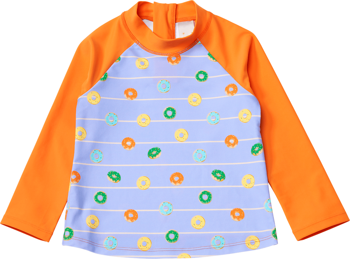 PUSBLU UV Shirt mit Donut-Muster, orange & lila, Gr. 134/140, 1 St