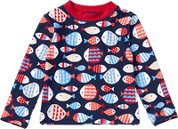 UV Shirt mit Fisch-Muster, blau & rot, Gr. 122/128, 1 St PUSBLU
