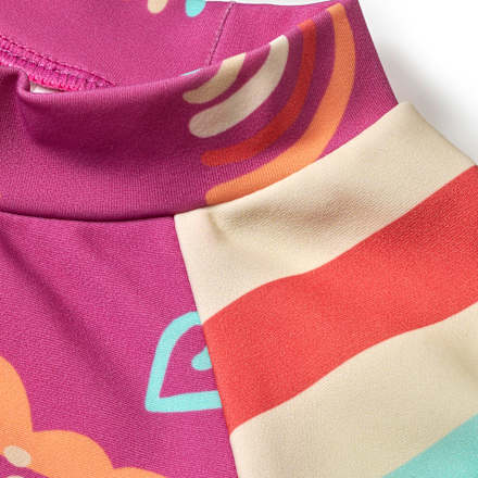 UV Shirt mit Regenbogen-Muster, lila + bunt, Gr. 110/116, 1 St PUSBLU