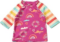 UV Shirt mit Regenbogen-Muster, lila + bunt, Gr. 110/116, 1 St PUSBLU