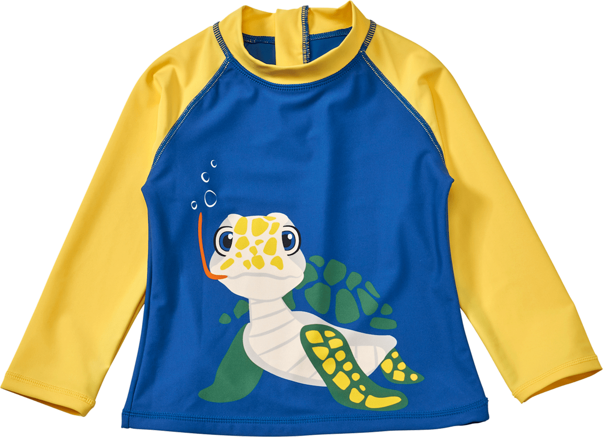 PUSBLU UV Shirt mit Schildkröten-Motiv, gelb + blau, Gr. 122/128, 1 St