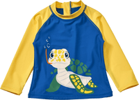 PUSBLU UV Shirt mit Schildkröten-Motiv, gelb + blau, Gr. 122/128, 1 St
