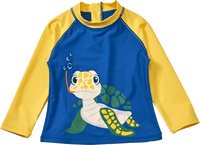 UV Shirt mit Schildkröten-Motiv, gelb + blau, Gr. 98/104, 1 St