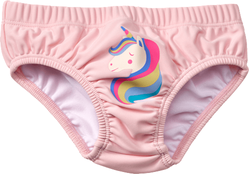 Windelbadehose mit Einhorn-Motiv, rosa, Gr. 74/80, 1 St