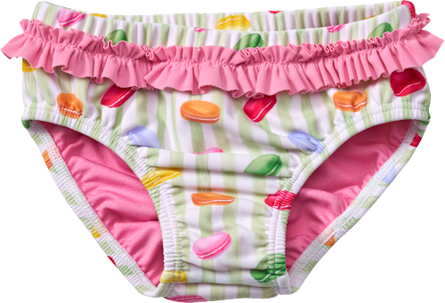 Windelbadehose mit Macaron-Muster, grün & rosa, Gr. 74/80, 1 St