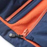 Winterjacke mit Raglanärmeln, blau & orange, Gr. 110/116, 1 St