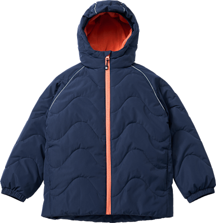 Winterjacke mit Raglanärmeln, blau & orange, Gr. 110/116, 1 St