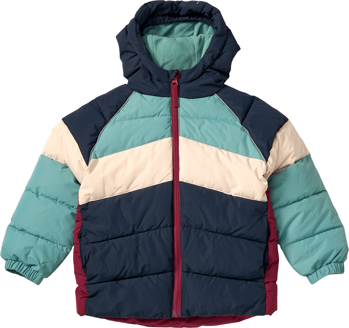 PUSBLU Winterjacke mit Streifenmuster, grün und blau, Gr. 122/128, 1 St