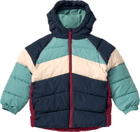 PUSBLU Winterjacke mit Streifenmuster, grün und blau, Gr. 122/128, 1 St