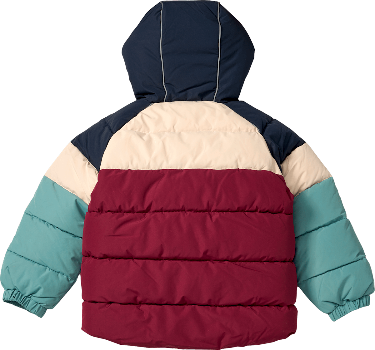 PUSBLU Winterjacke mit Streifenmuster, grün und blau, Gr. 122/128, 1 St