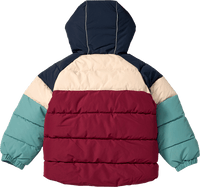 PUSBLU Winterjacke mit Streifenmuster, grün und blau, Gr. 122/128, 1 St