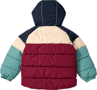 Winterjacke mit Streifenmuster, grün und blau, Gr. 122/128, 1 St