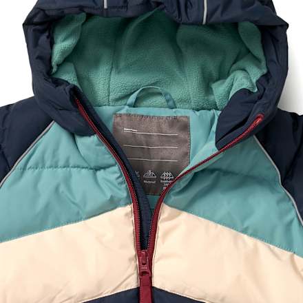 Winterjacke mit Streifenmuster, grün und blau, Gr. 98/104, 1 St