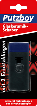 Schaber für Glaskeramikkochflächen mit 2 Ersatzklingen, 1 St