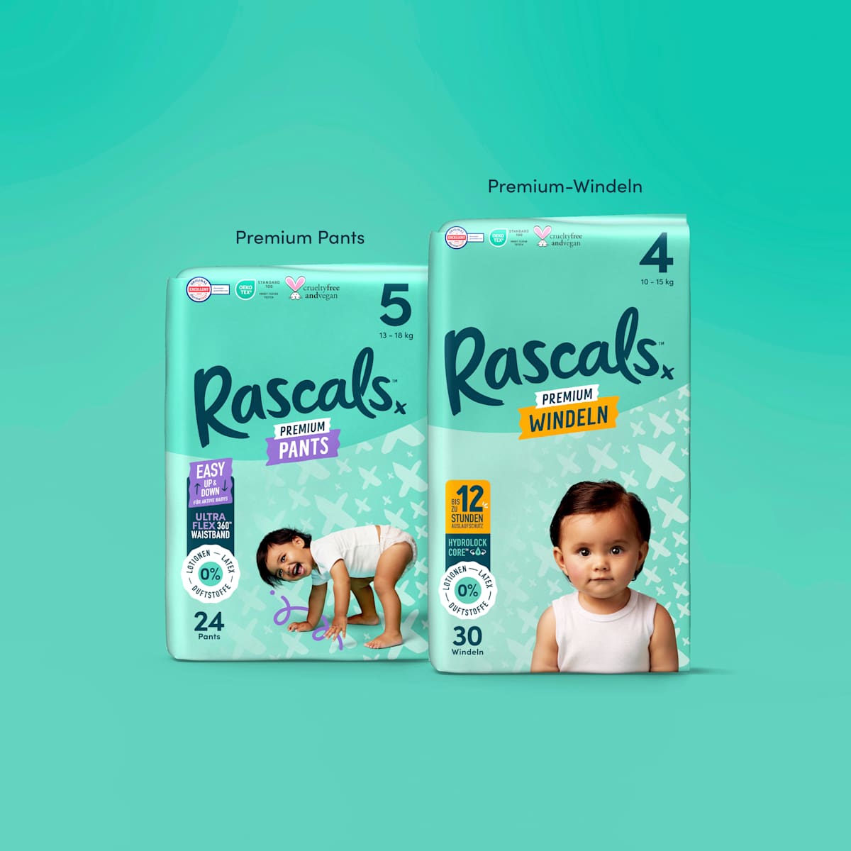 Rascals Baby Pants Premium Gr. 7 (17+kg), 90 St