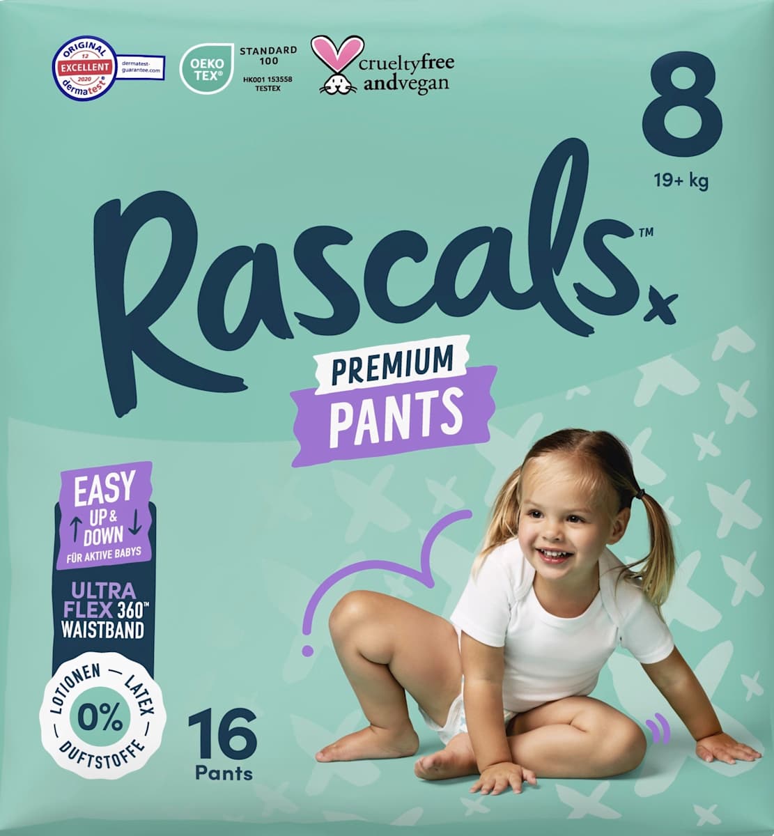 Rascals Baby Pants Premium Gr. 8 (19+ kg), 16 St