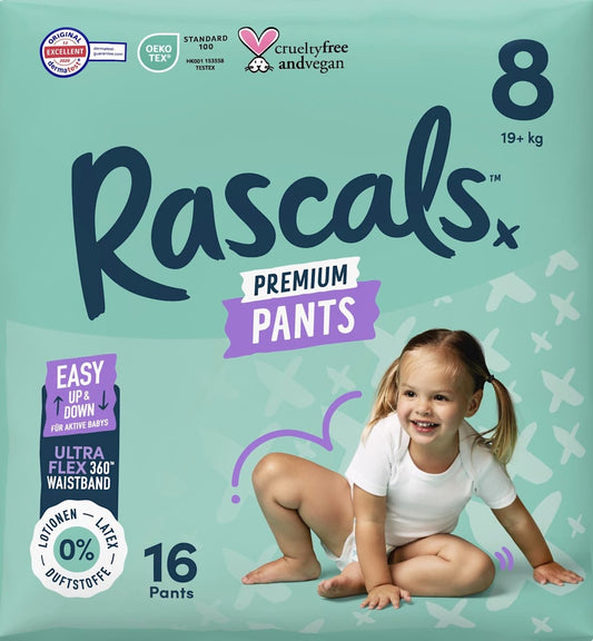 Rascals Baby Pants Premium Taille 8 (19+ kg), 16 unités