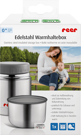 RVS voedselwarmhoudbox met beker, 350ml, 1 stuk