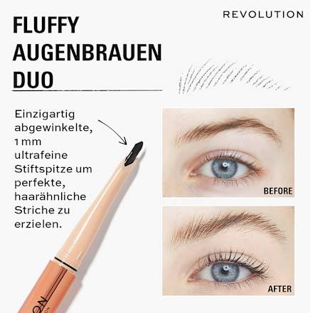 Augenbrauenstift Fluffy Brow Filter Duo Ash Brown, 1 ml REVOLUTION