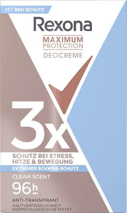 Antitranspirant deodorant crème Maximum Protection Clean Scent, 45 ml