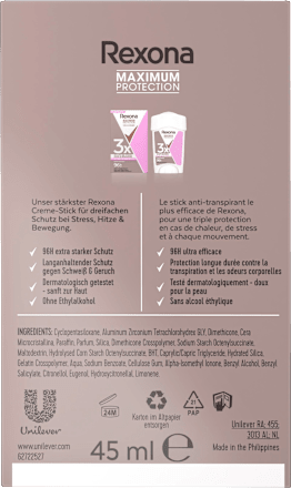Antitranspirant deodorantcrème Maximum Protection Confidence, 45 ml