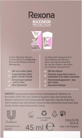 Antitranspirant deodorantcrème Maximum Protection Confidence, 45 ml