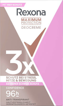 Antitranspirant deodorantcrème Maximum Protection Confidence, 45 ml