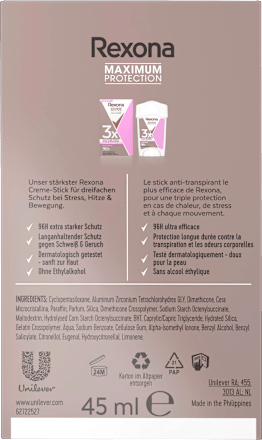 Antitranspirant deodorantcrème Maximum Protection Confidence, 45 ml