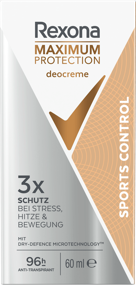 Rexona Antitranspirant Deocreme Maximum Protection Sports Control, 60 ml